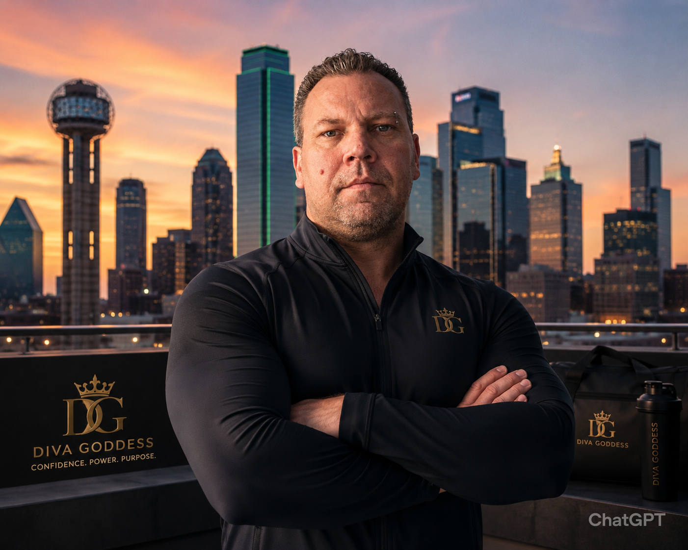 Louis Melton, Founder of Diva Goddess, Dallas Texas skyline
