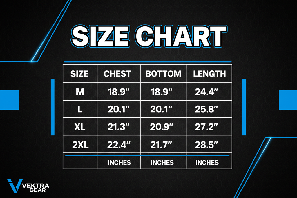 Vektra Gear Size Chart